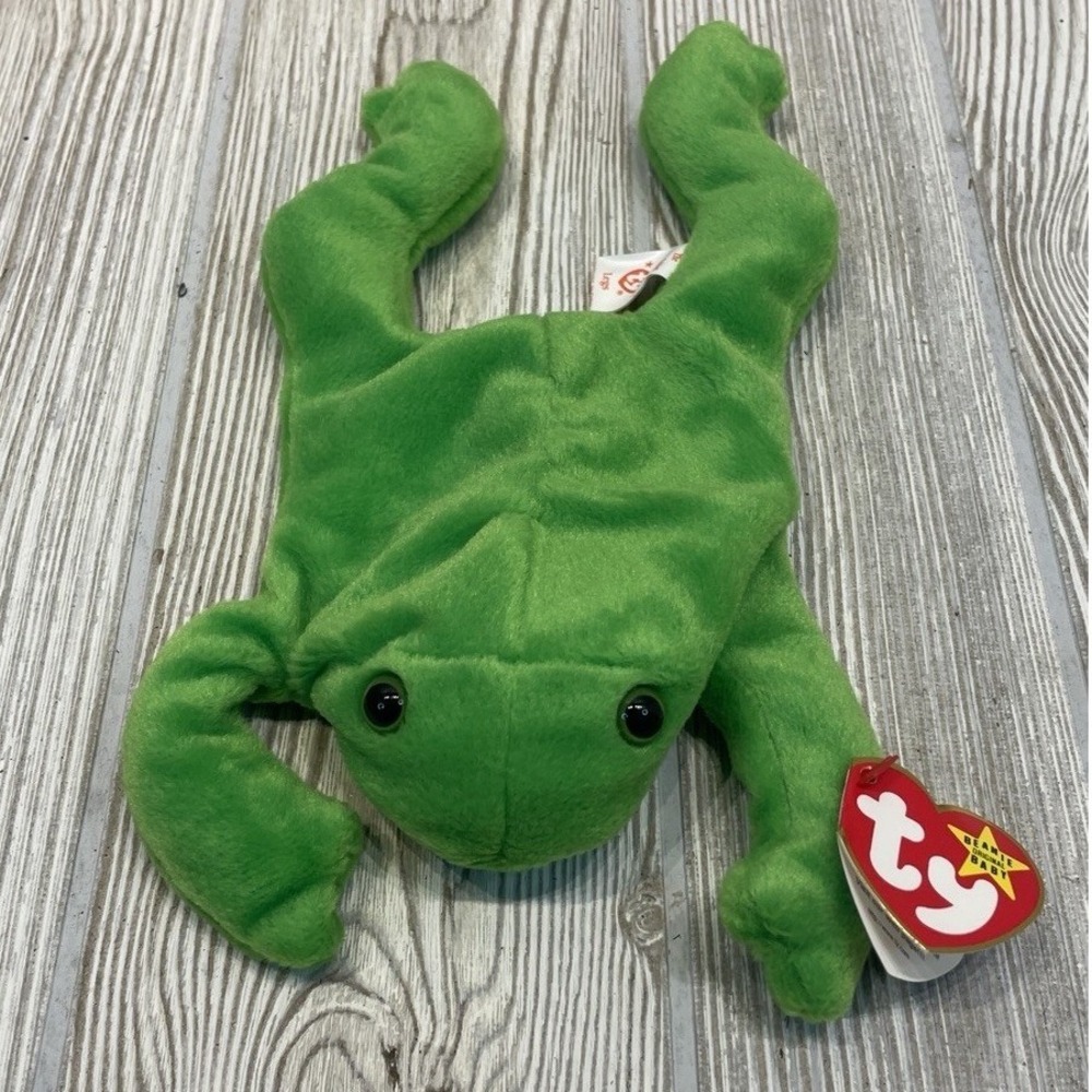 Ty Beanie Baby Legs the Frog 1993 Vintage Plush Toy Green Style 4020 PVC Pellets